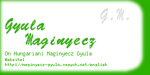 gyula maginyecz business card